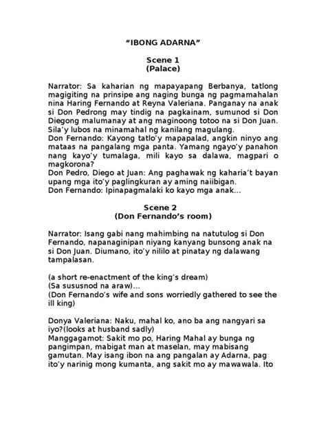 Script of ibong adarna